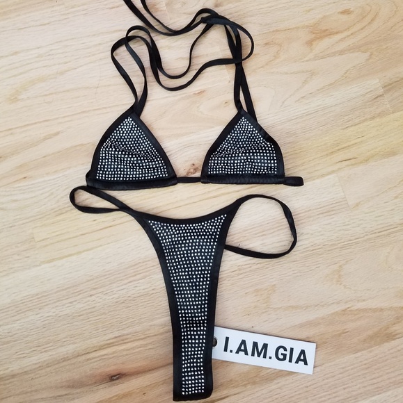 NWOT I.AM.GIA Kora bikini black top size XS - Picture 3 of 5